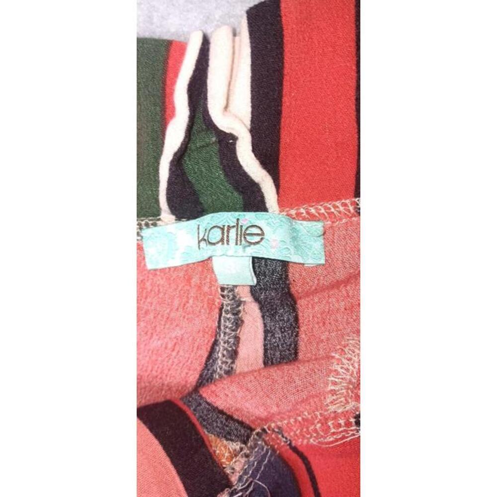 Karlie Wide Leg Pants Size Small Multicolor Stripes Flare Boho Hippie Bohemian - Picture 2 of 11